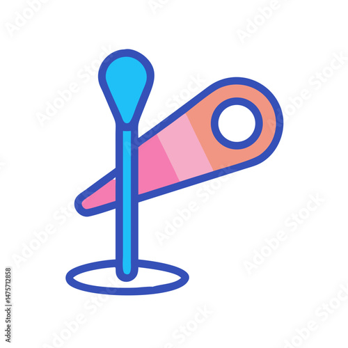 Simple icon of a windsock weather vane on black