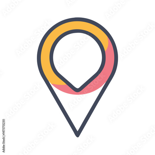 Location pin icon with ring on solid background