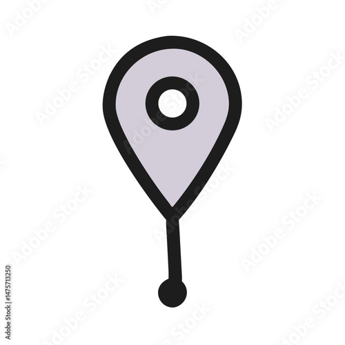 Stylized GPS location pin icon on black background