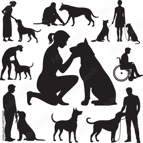 A striking black silhouette of a dog with a long tail sniffing the ground. It captures the simple, 
yet powerful, beauty of canine companionship. 