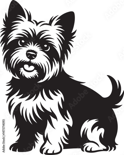 A striking black silhouette of a dog with a long tail sniffing the ground. It captures the simple, 
yet powerful, beauty of canine companionship. 