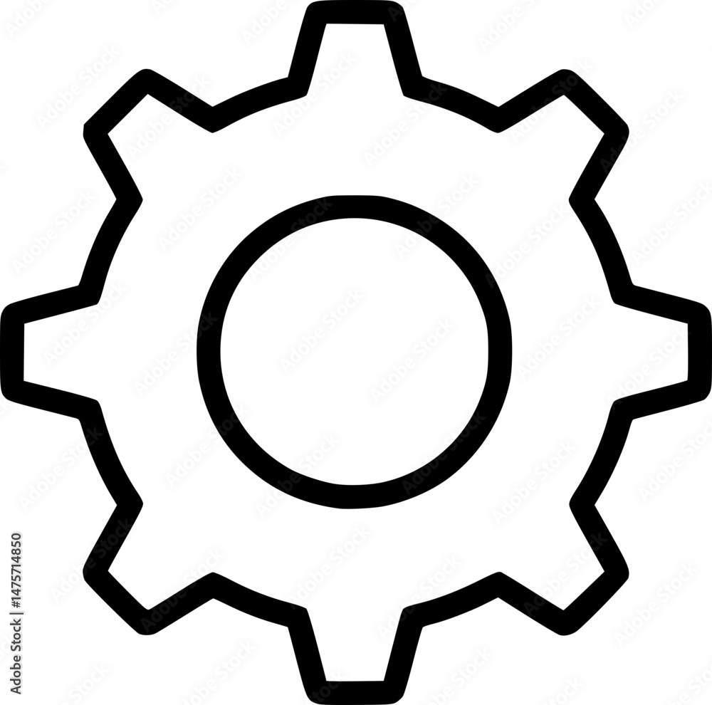 Cog wheel icon vector symbol outline sign Cog wheel icon vector symbol outline sign