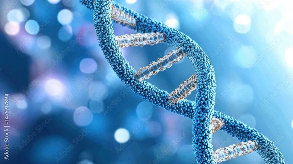 DNA double helix uncoiling across a digital screen with genetic code in background DNA double helix uncoiling across a digital screen with genetic code in background