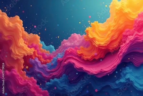 Abstract geometric shapes in vibrant colors create a dynamic and modern background poster , simple, artwork, bold