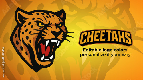 Fierce Cheetah Mascot Logo – Wild Cat Head Vector for Sports and Esports Teams
