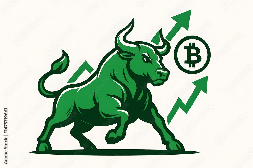 Obraz premium Bull with Candlestick Chart Transparent Vector