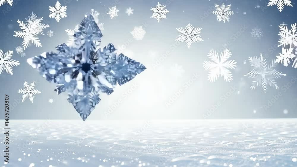 Snowflakes fall on a blue background. Snowflakes fall on a blue background.