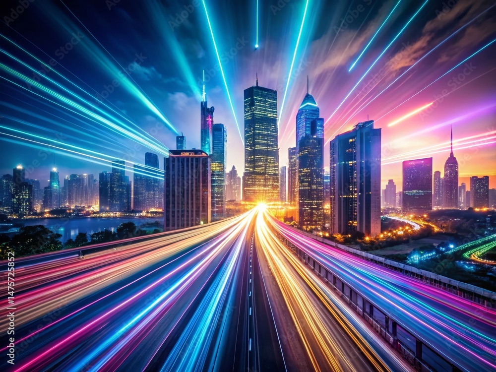 Futuristic Energy Lines: Abstract High-Speed Motion Panorama Drone Shot Futuristic Energy Lines: Abstract High-Speed Motion Panorama Drone Shot