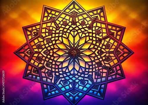 Geometric Harmony: Vibrant Silhouette Calendar Design