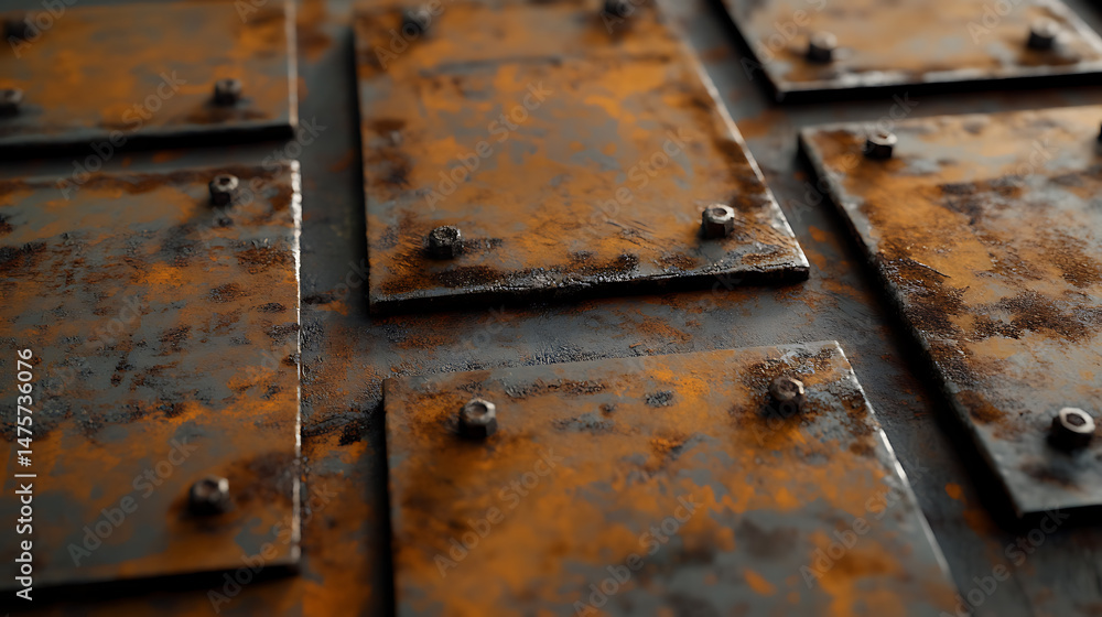 Rusty Metal Plates with Bolts Rusty Metal Plates with Bolts