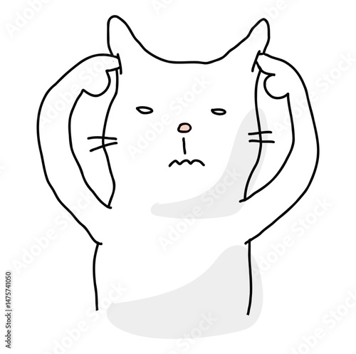耳をふさいで聞こえないと主張する猫