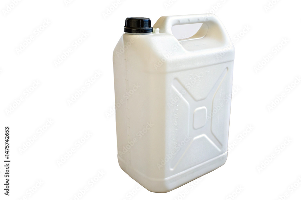 Blank disposable plastic jerry can isolated on transparent background
Blank disposable plastic jerry can isolated on transparent background