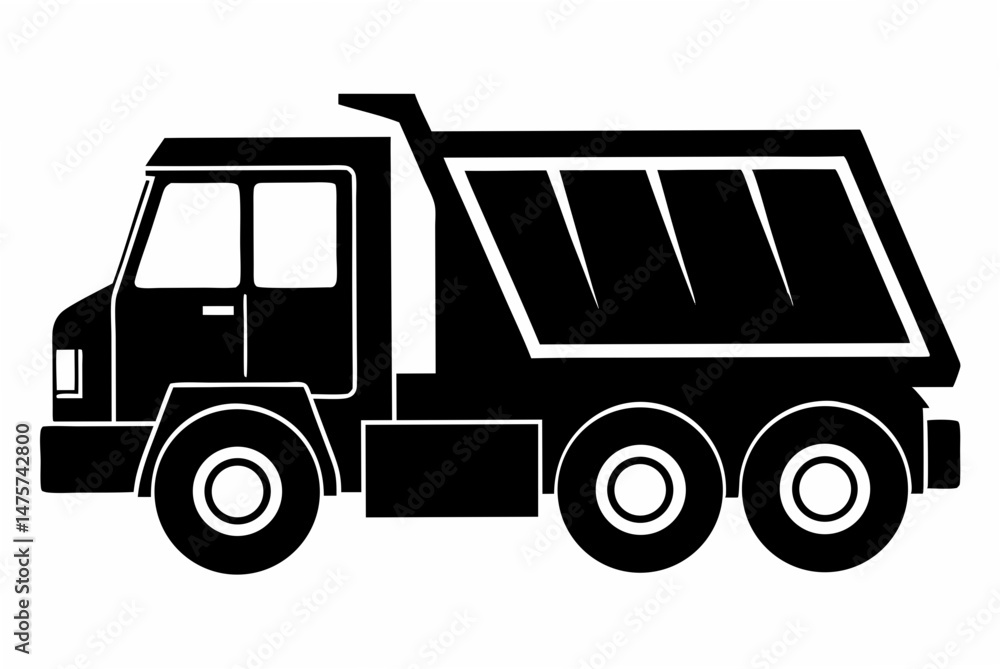 Fototapeta premium dump truck silhouette vector