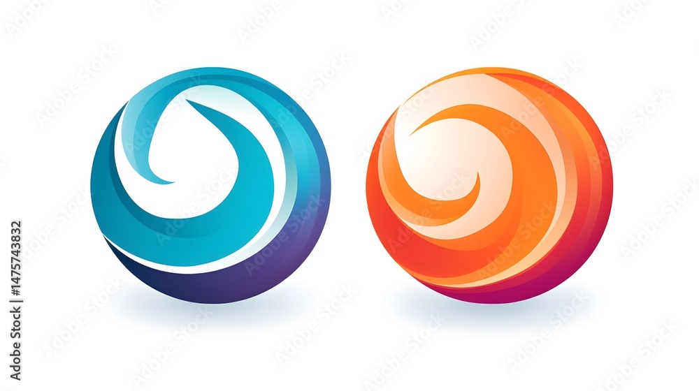custom made wallpaper toronto digitalProfessional round logo element with abstract concept cartoon vector illustration