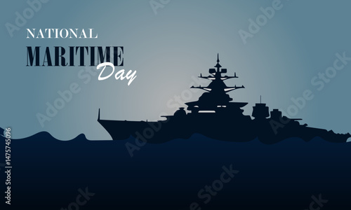 Vector Illustration of national maritime day. Symbol of  Ship. Abstract design and Background