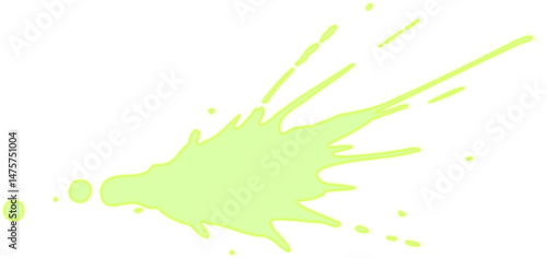 Fluorescent splash with elongated trails suggesting a fast and energetic release of toxic liquid.