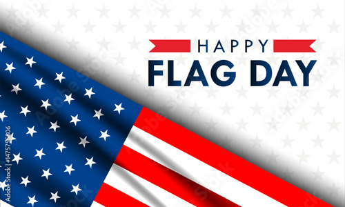 Flag Day In United States June 14 Background Vector Illustration
