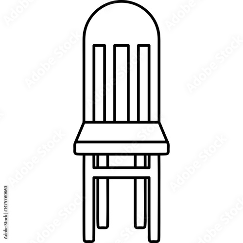 Modern Flat Style Chair Vector Illustration
