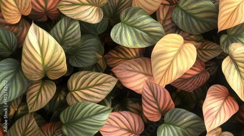 Wallpaper Mural A close-up view of colorful tropical leaves. Torontodigital.ca