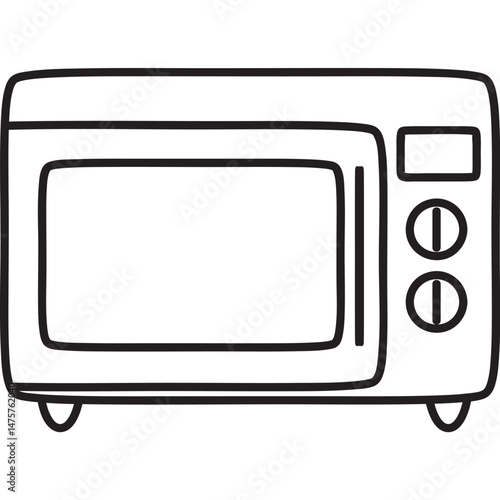 Modern Flat Style Microwave Illustration for Kitchen Appliance Design