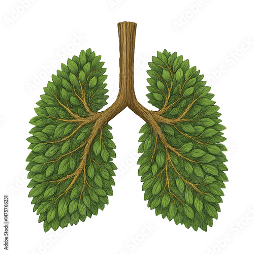 Tree Lungs Vector – Nature Forest Symbol of Breathing Earth and Climate Health