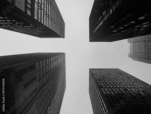 Quintuple Silhouette System - Monochrome Geometry with Spatial Depth