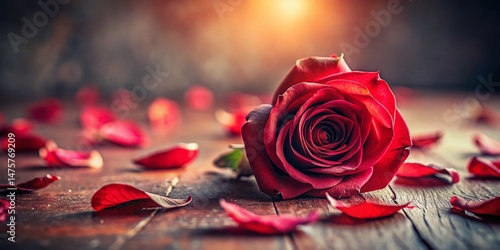 Red Rose Petals: Close-Up Documentary Photography of a Single Rose