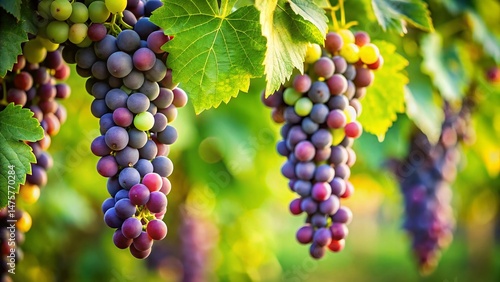Wallpaper Mural Ripe Grape Clusters on Vine, Close-up Minimalist Photography Torontodigital.ca