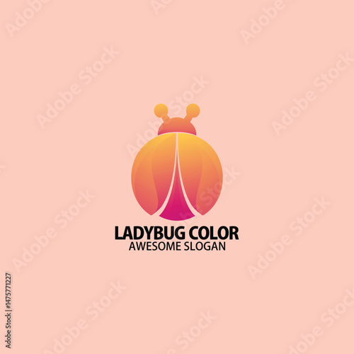 ladybug gradient logo design illustration