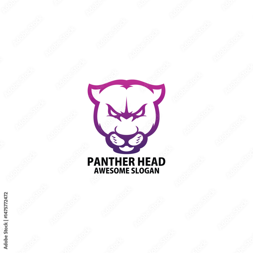 panther emblem logo design gradient color panther emblem logo design gradient color