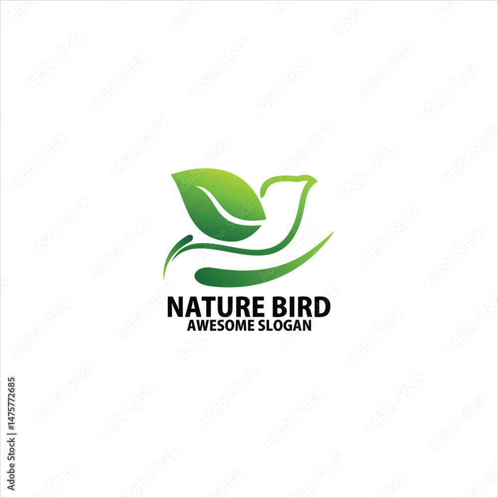 nature bird gradient logo design illustration nature bird gradient logo design illustration