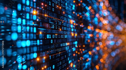 Digital security interface showcasing cyber law enforcement glowing matrix of legal codes