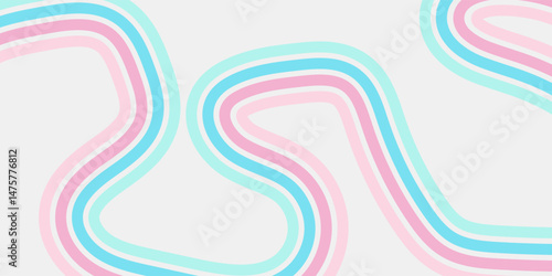 Abstract colored 70s background vector. Classic retro wallpaper with rainbow stripes and wavy lines.