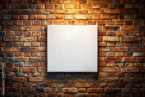 Wallpaper Mural Silhouette of Blank White Canvas on Grunge Brick Wall - Artistic Stock Photo Torontodigital.ca