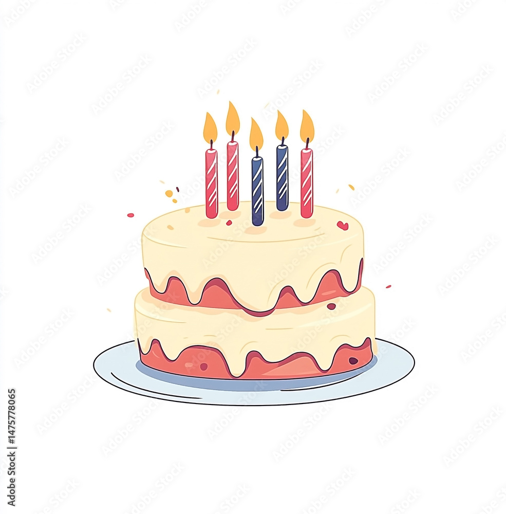 Celebratory two-tiered confection adorned with flickering illumination for special moments Celebratory two-tiered confection adorned with flickering illumination for special moments