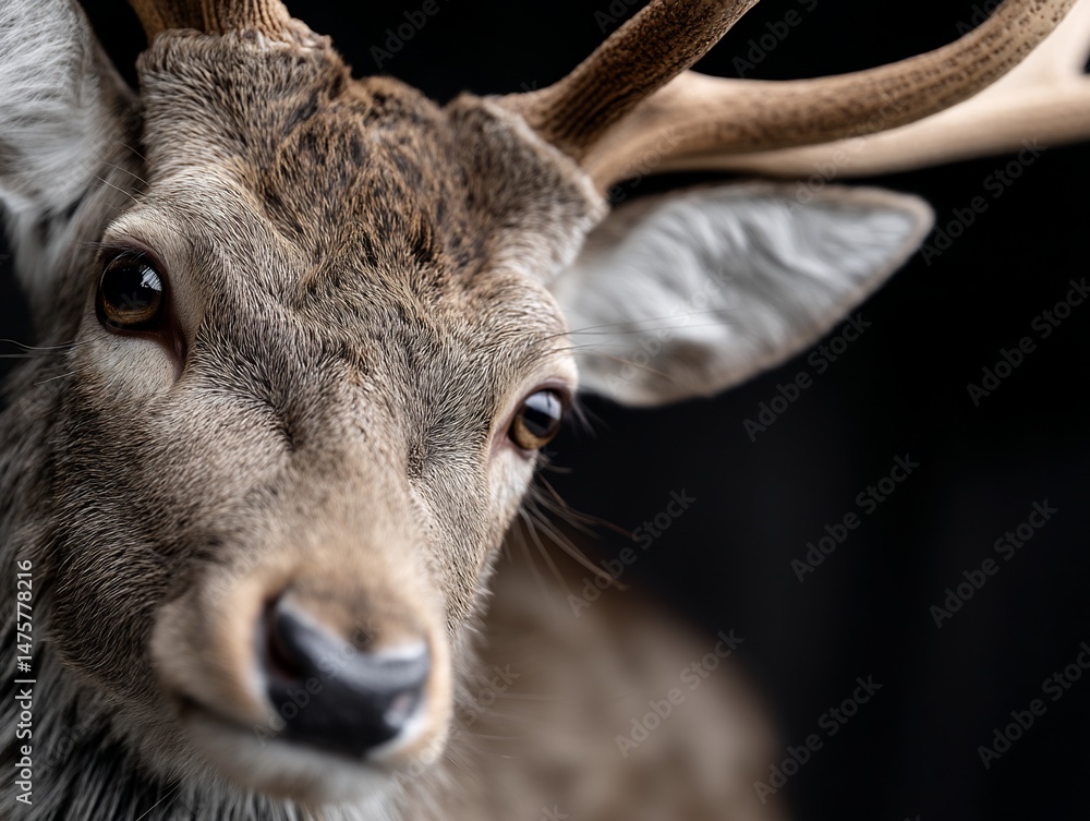 Fototapeta premium Close-up of a deer's head and antlers