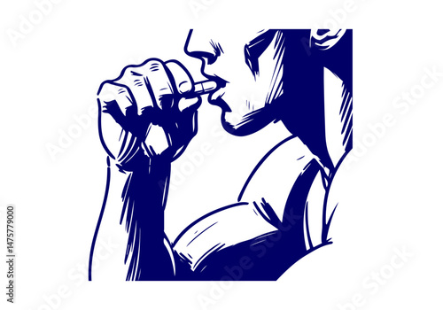 Capsule medicine hand drawn vector illustration