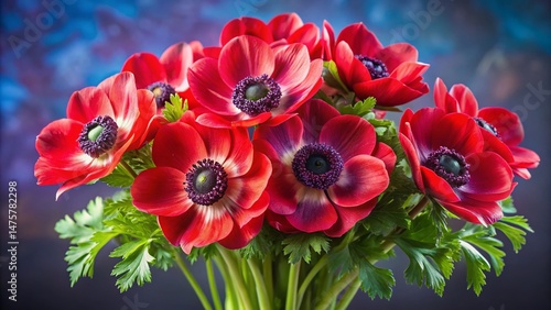 Stunning Red Anemone Bouquet: Single Bloom Close-Up