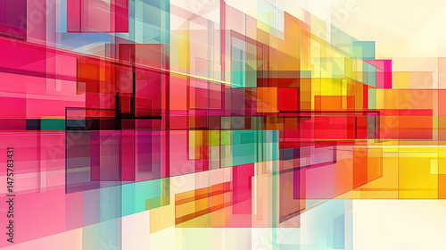An abstract kinetic sculpture with colorful moving parts creates a dynamic and visually engaging composition, suggesting motion and innovation in modern art design.