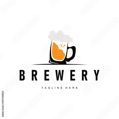 vintage brewery logo design concept, whiskey drink with simple minimalist concept, symbol template for product brand, restaurant, bar, cafe