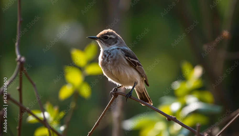 Small bird perched on branch amongst yellow flowers and green foliage nature photography depicting avian wildlife in a natural habitat with blurred background and bright colors Small bird perched on branch amongst yellow flowers and green foliage nature photography depicting avian wildlife in a natural habitat with blurred background and bright colors