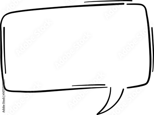 Rectangle Speech Bubble with Sharp Tail