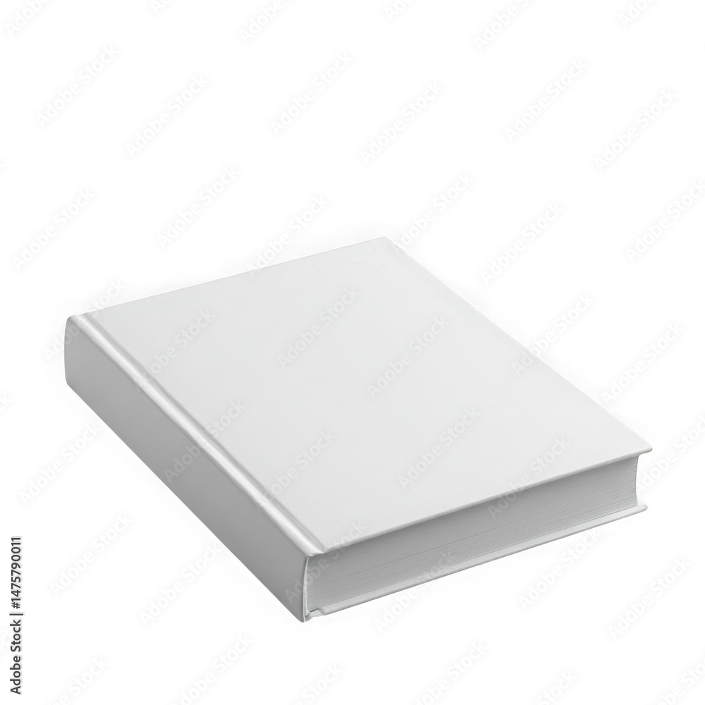 Blank white hardcover book mockup template isolated on transparent background Blank white hardcover book mockup template isolated on transparent background