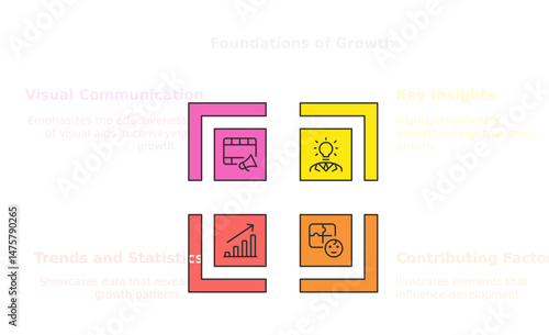 Creative Graphic Elements: A vibrant graphic composition showcases interconnected concepts in a clear and visually appealing manner, perfect for conveying complex ideas.