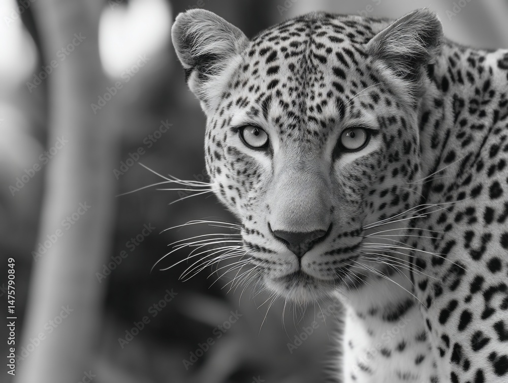 Fototapeta premium Close-up of a focused leopard
