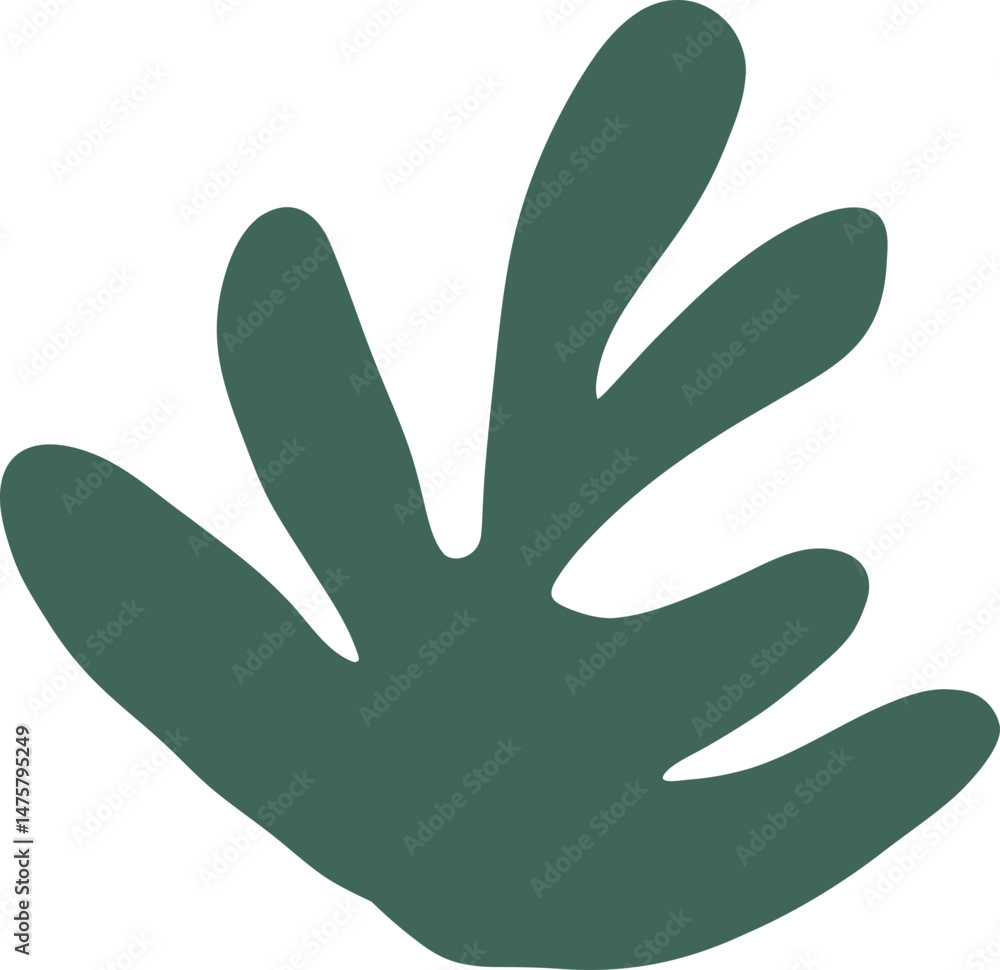 Deep Green Wavy Botanical Leaf Cutout Deep Green Wavy Botanical Leaf Cutout