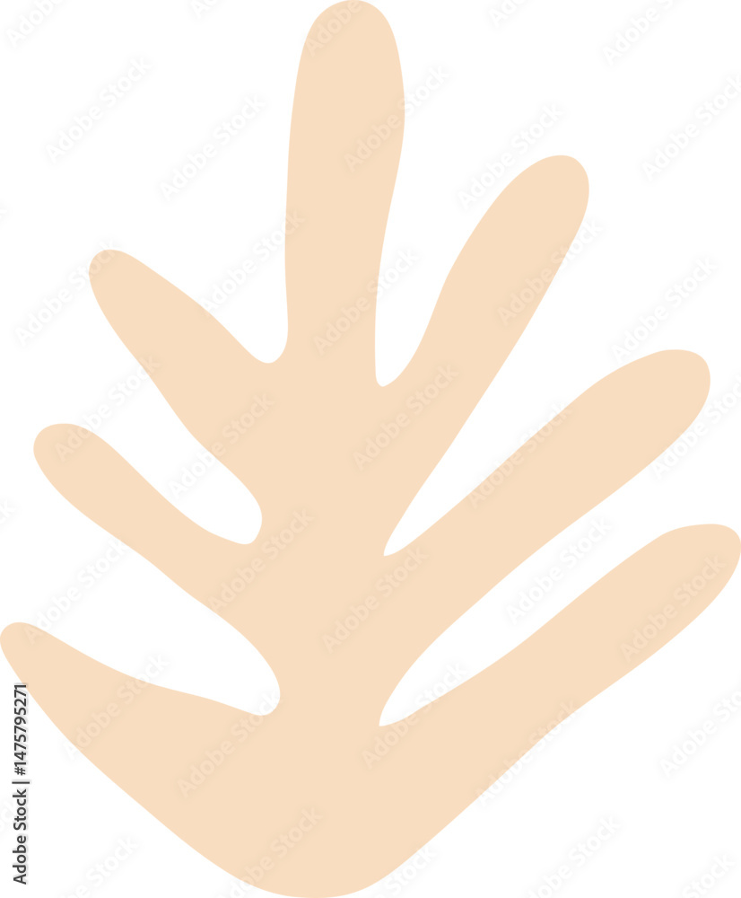 Abstract Botanical Coral Leaf Silhouette Abstract Botanical Coral Leaf Silhouette