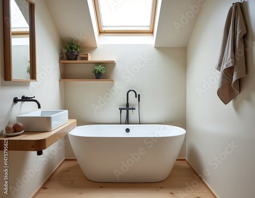 Wallpaper Mural Elegant modern bathroom design cozy home interior space minimalist style aesthetic serenity Torontodigital.ca