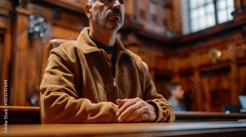Wallpaper Mural Forensic expert giving a testimony only upper body visible digital display in background courtroom setting Torontodigital.ca