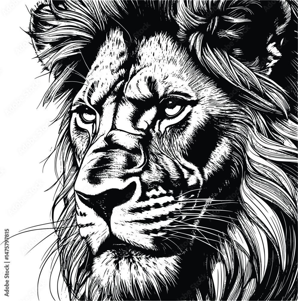 Obraz premium Illustration of a lion on a white background